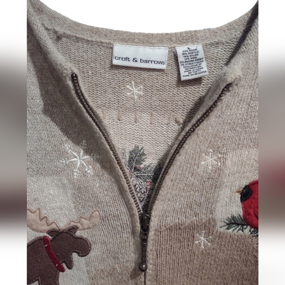 VTG. Y2K Crofts & Barrow Long Sleeve Cardigan Women’s sz. L - Picture 2 of 5